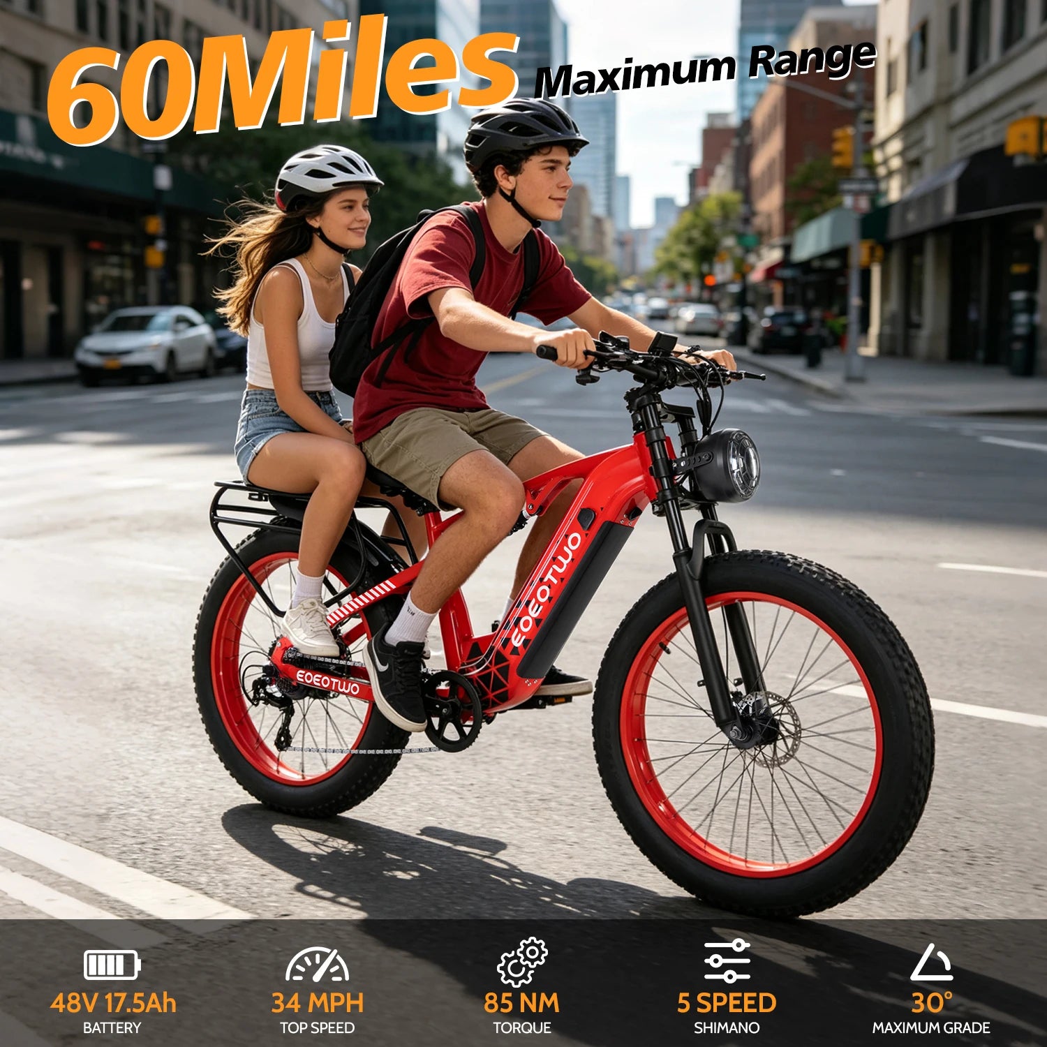 Electric Bike 1500W Peak Ebikes for Adults