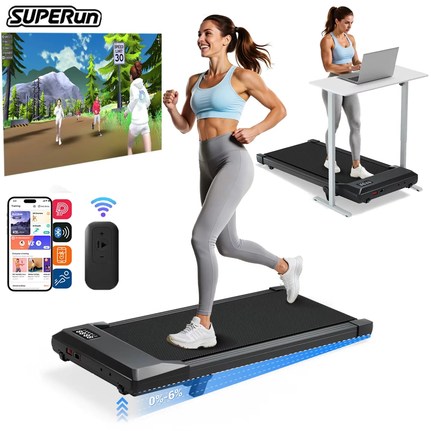 Foldable  Under Desk Treadmills  300 LBS