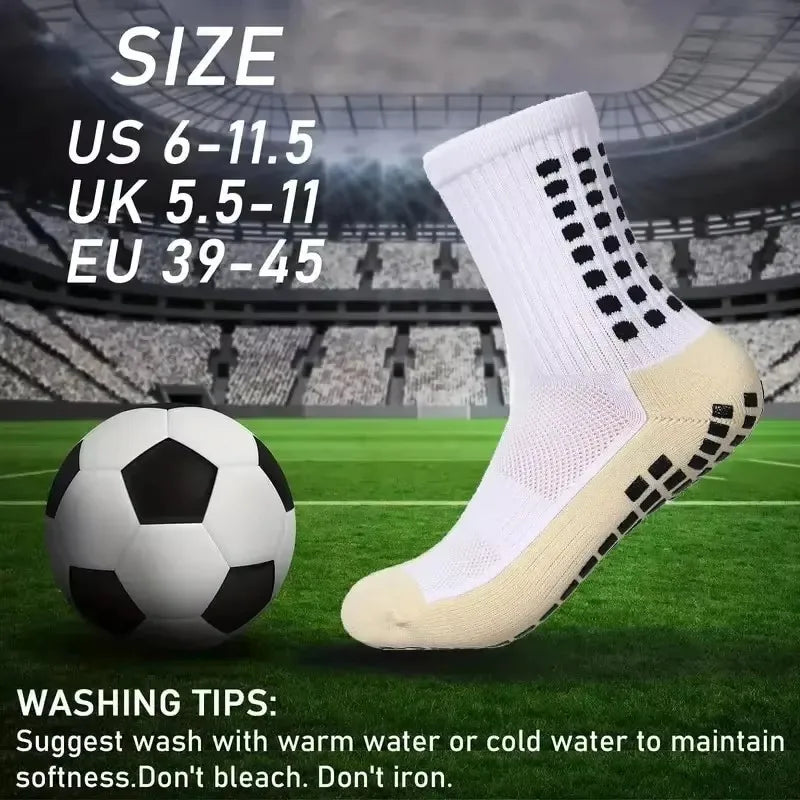 2 Sets Men Grip Soccer Socks and Knee Pads