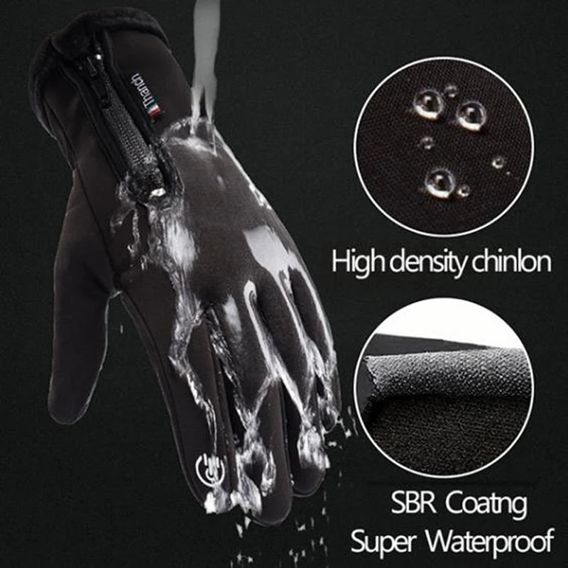 1Pair Black Sports Gloves Warm Full Fingers