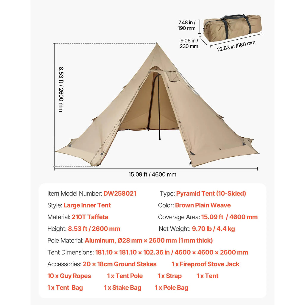 Winter Hot Tent for 4 to 6 Persons