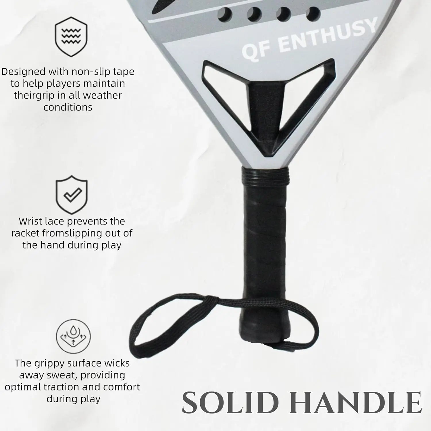 Padel Racket, Carbon Fiber Surface
