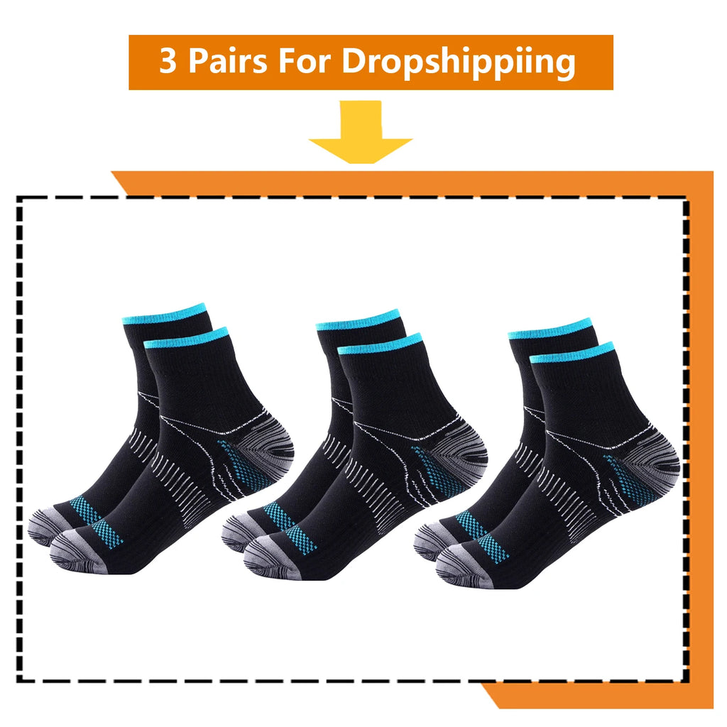 3 Pairs  Compression Socks 20-30 mmHg Athletic Nylon Medical Nursing Stockings Sport