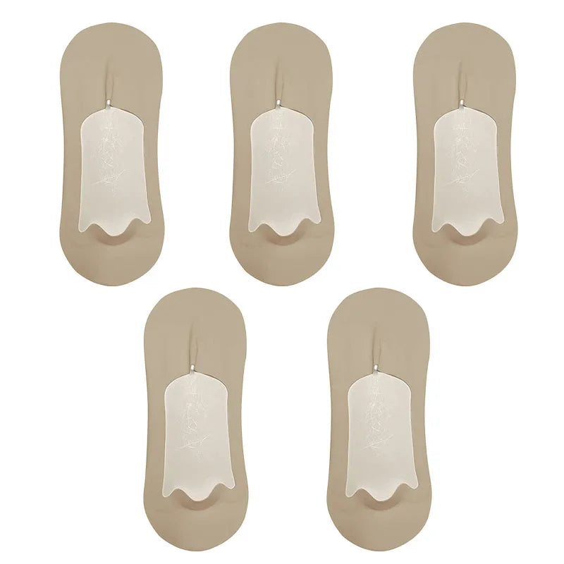 5pairs Men's Socks Cotton  No Show Silicone