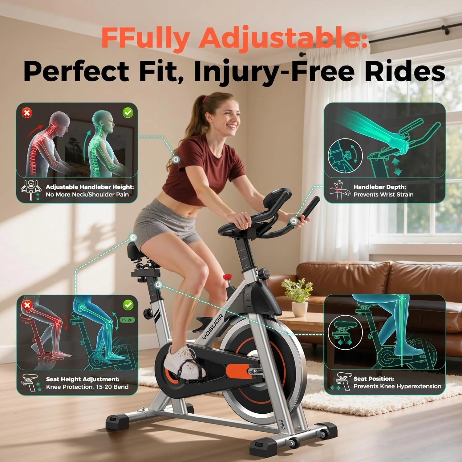 Exercise Bike Stationary 300 LBS Limit