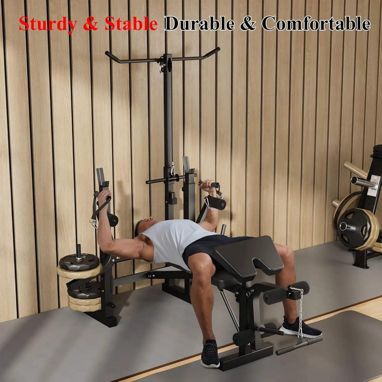 Foldable Bench Press Set with Leg Extension