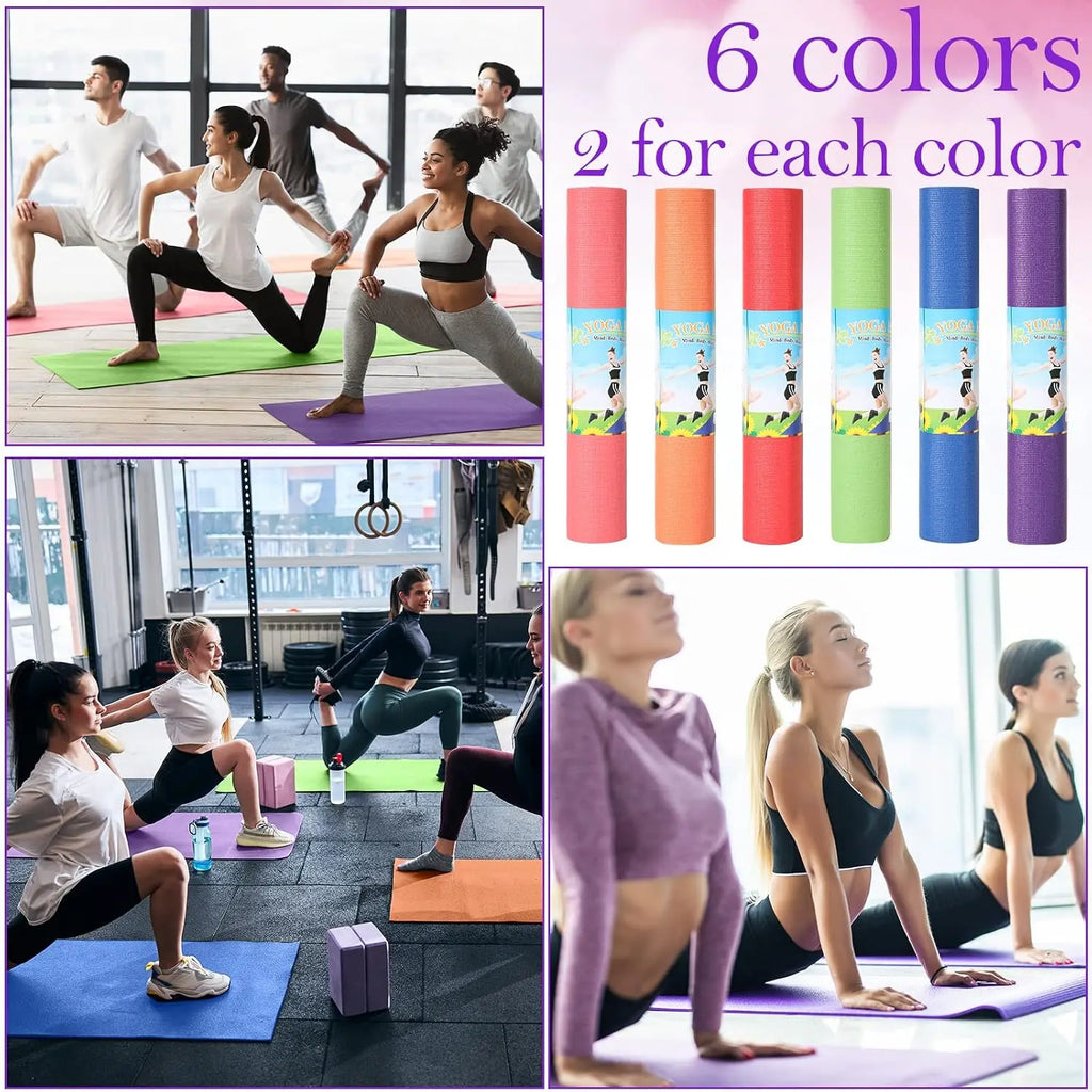 12 Pieces Yoga Mats 68x24x0.12 Inch