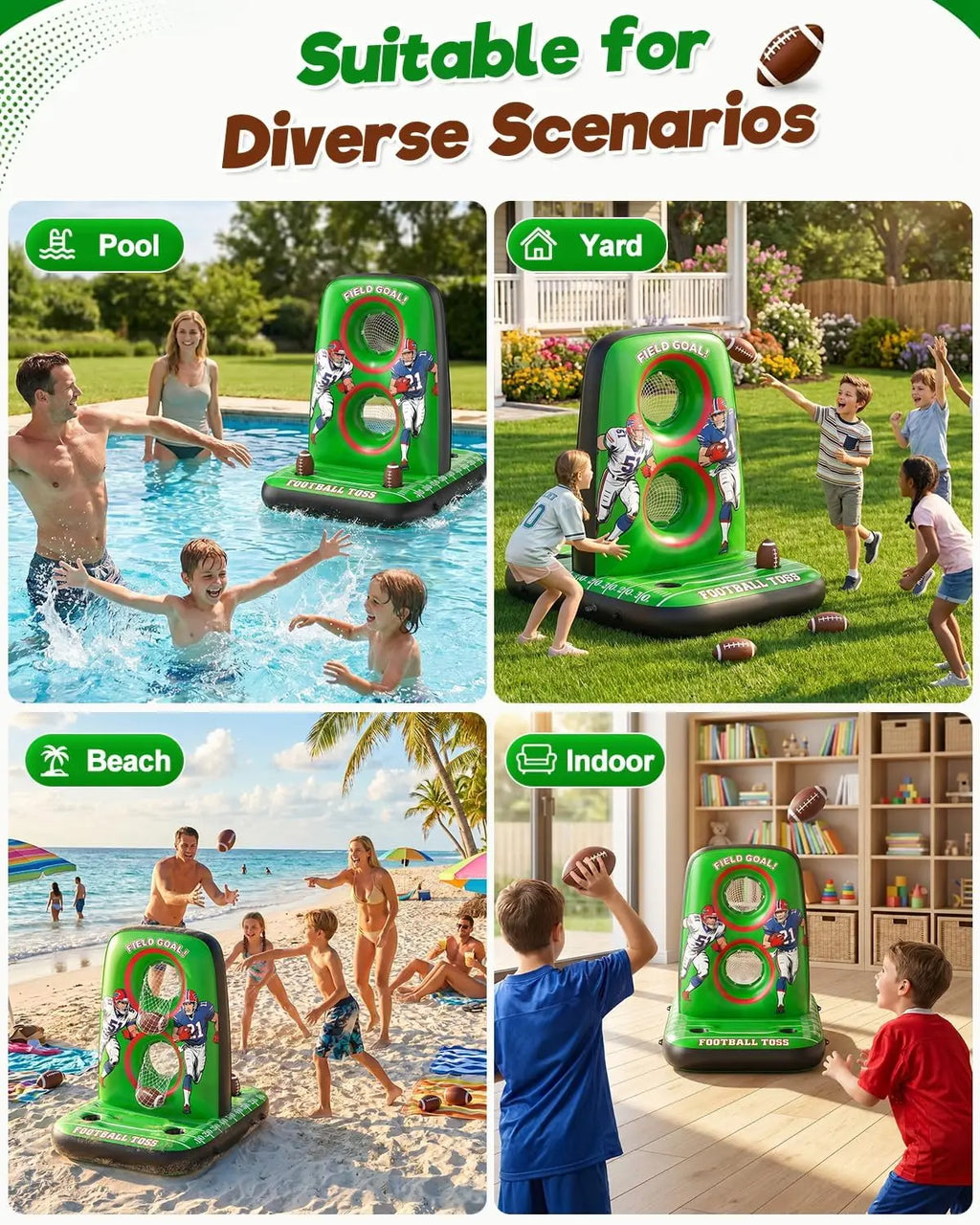 Inflatable Football Toss Game for Pool