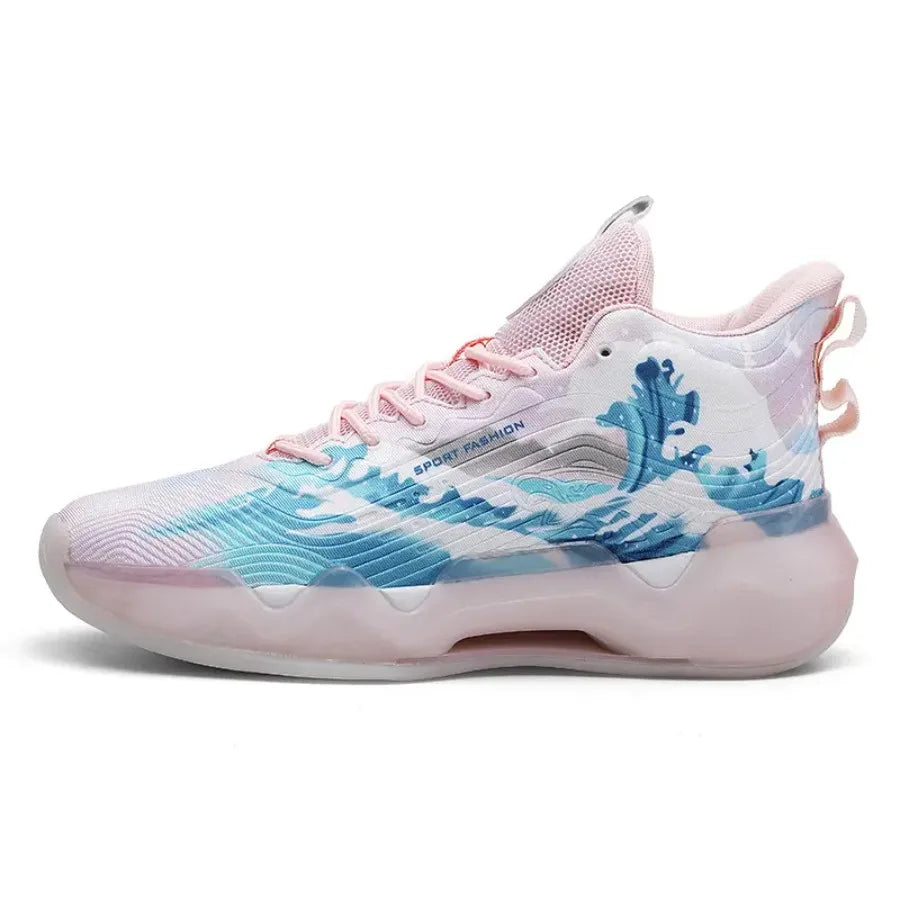Men's High-Top Basketball Sneakers  Graffiti Design