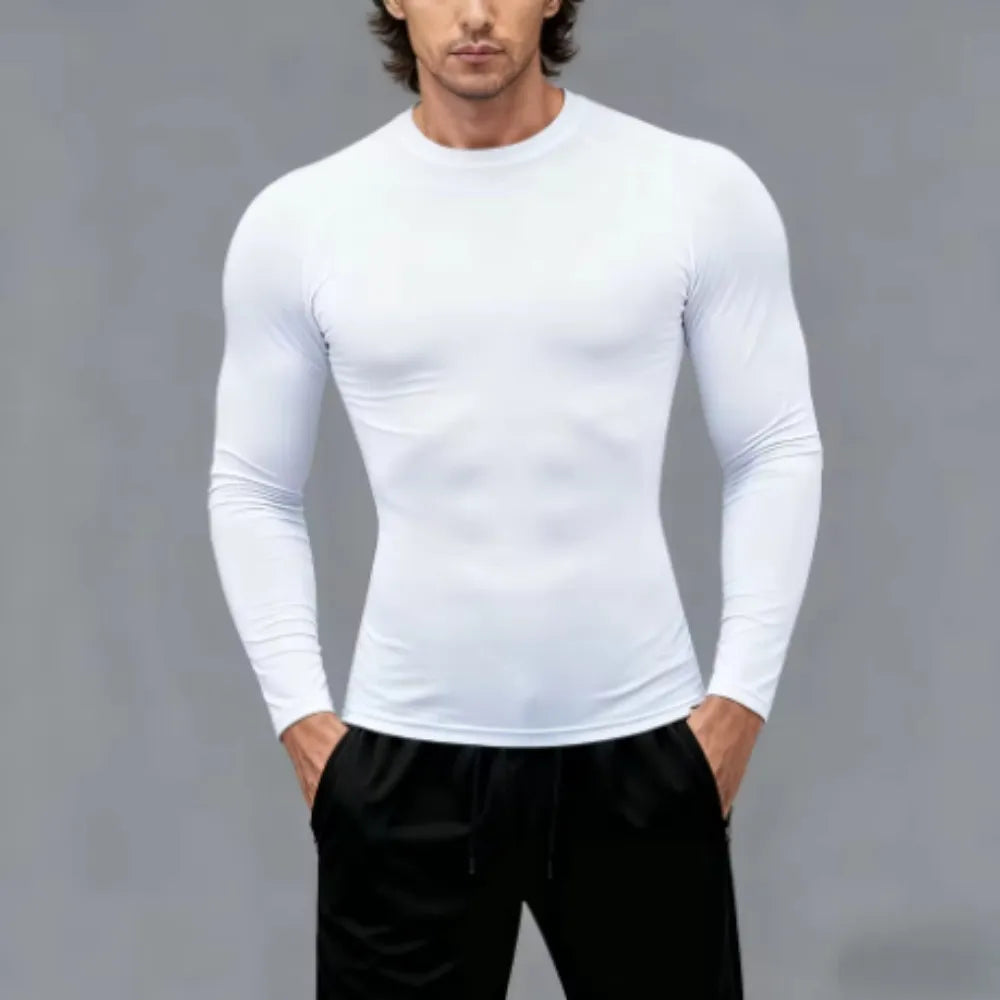 Men Bodybuilding Sports Compression T-Shirt LS