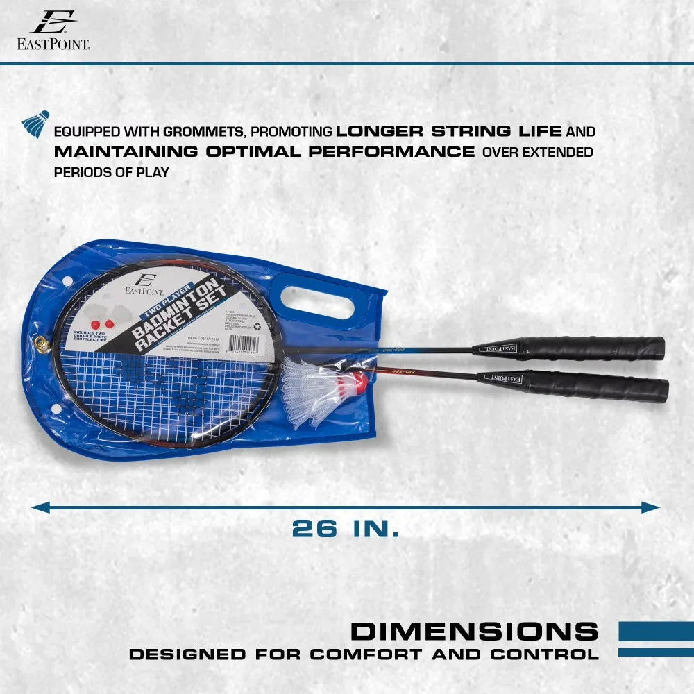Badminton Racket Set 2 Rackets 2 Shuttlecocks
