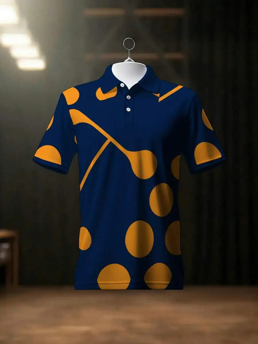 Men's Large Polka Dots Polo Shirt