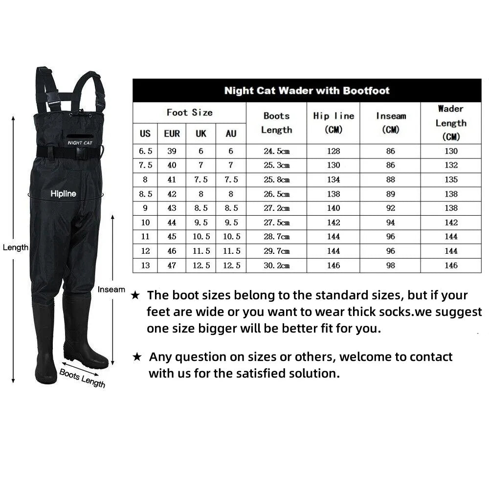 Unisex Waterproof Nylon PVC Waders