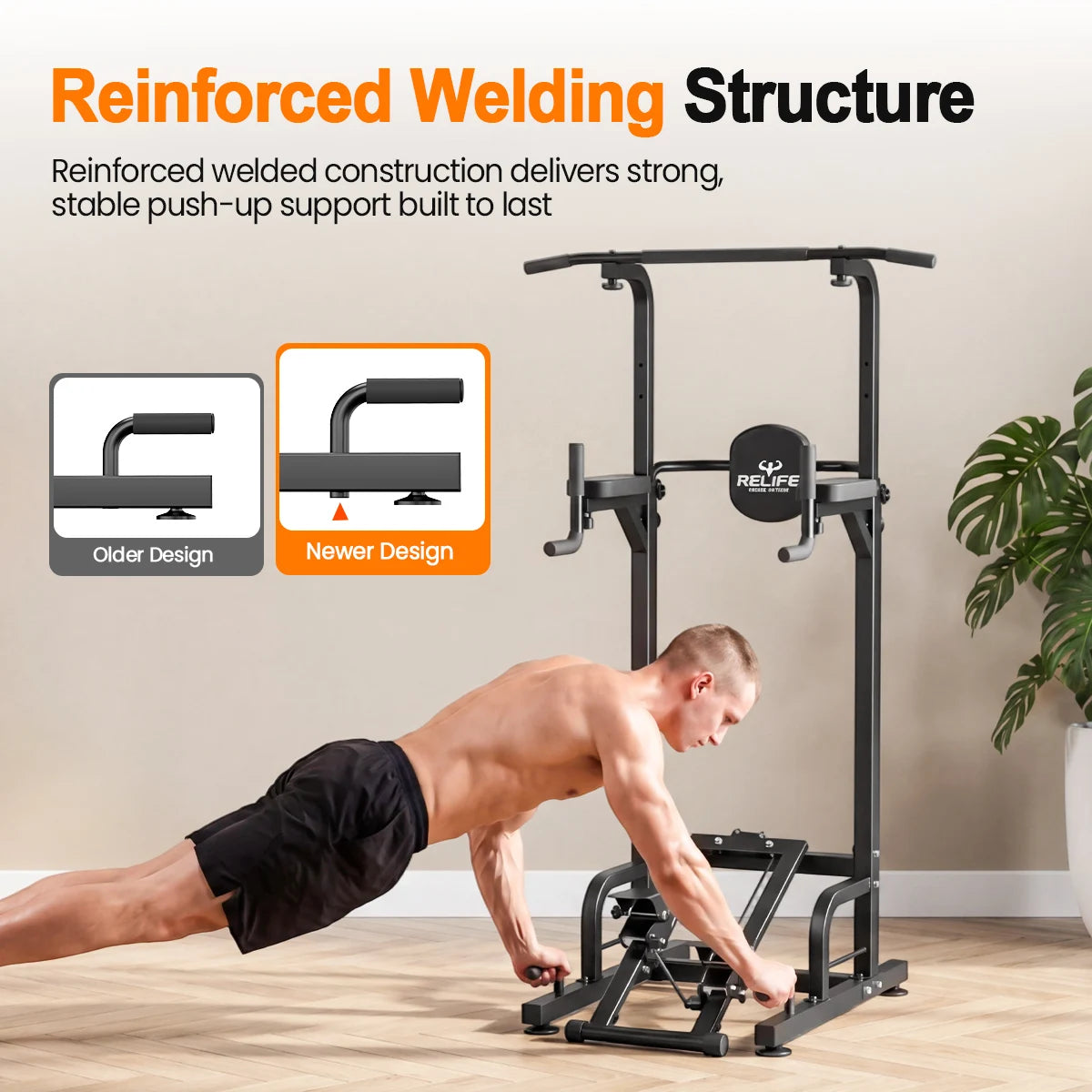 Free Standing Pull Up Bar with Stepper Machine