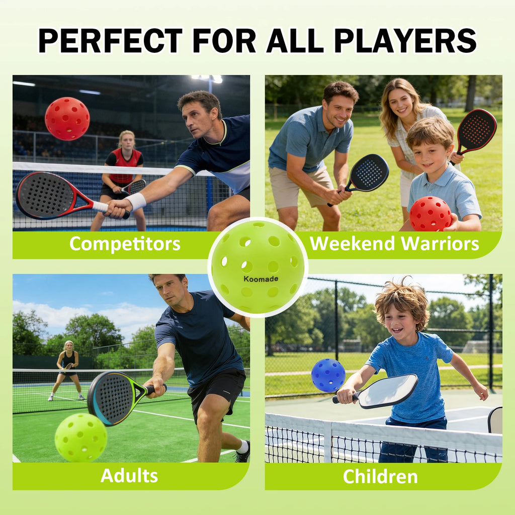40-Hole Outdoor Pickleballs 8/16Pcs