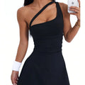 Women's Asymmetrical One Shoulder Tennis Dress