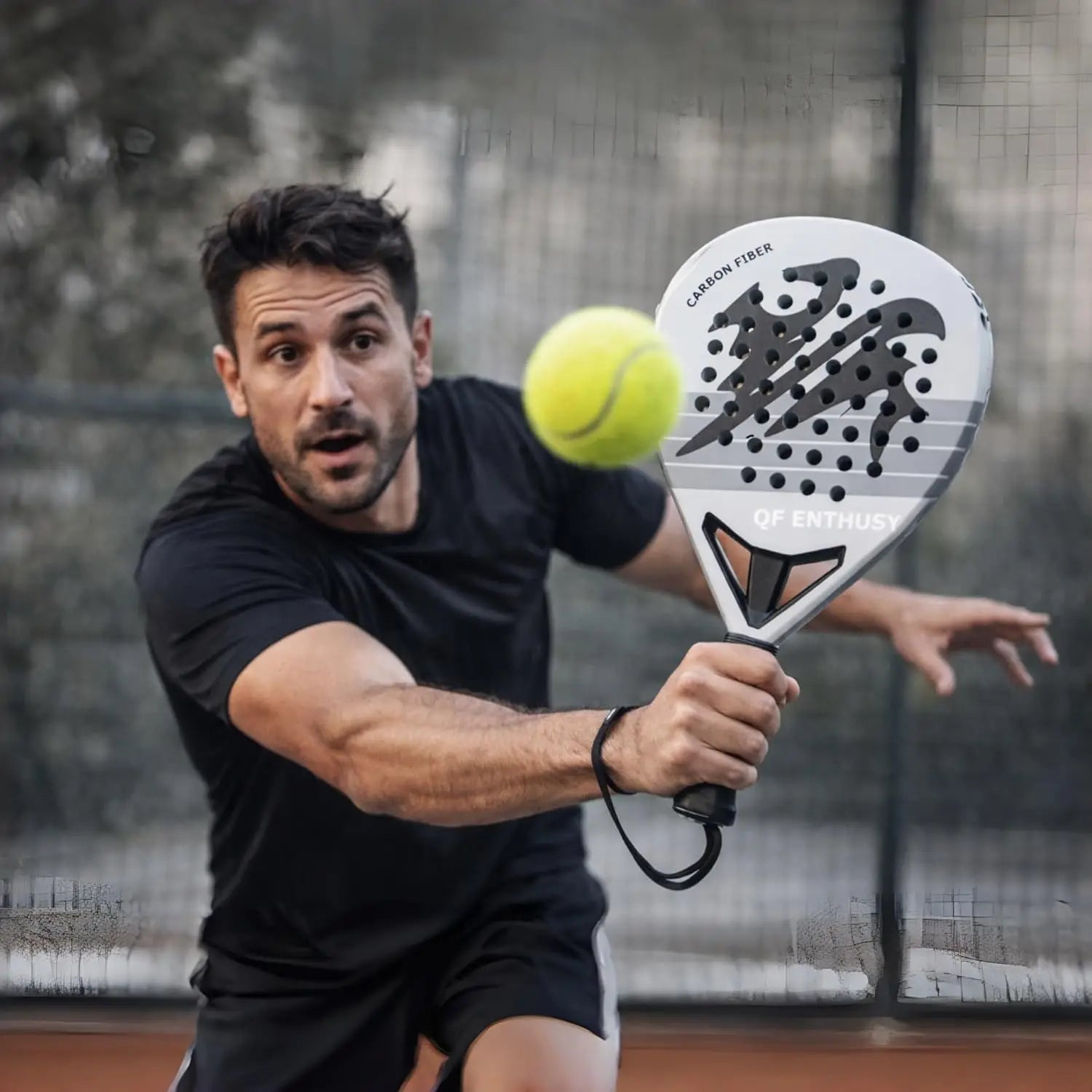 Padel Racket, Carbon Fiber Surface