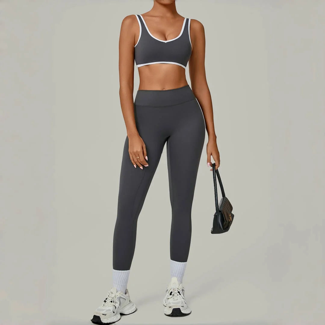 High Waist Peach Hip Leggings Set