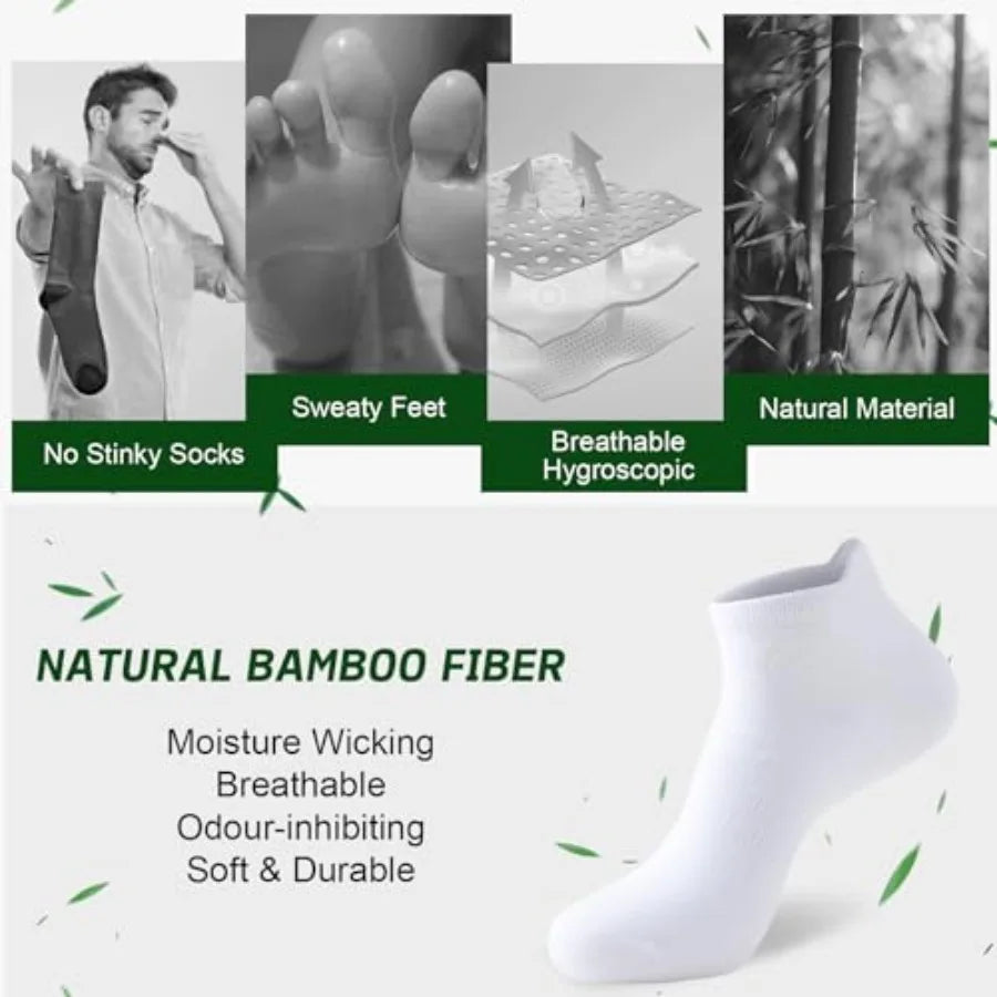 6 Pairs Bamboo Rayon Ankle Socks for Men