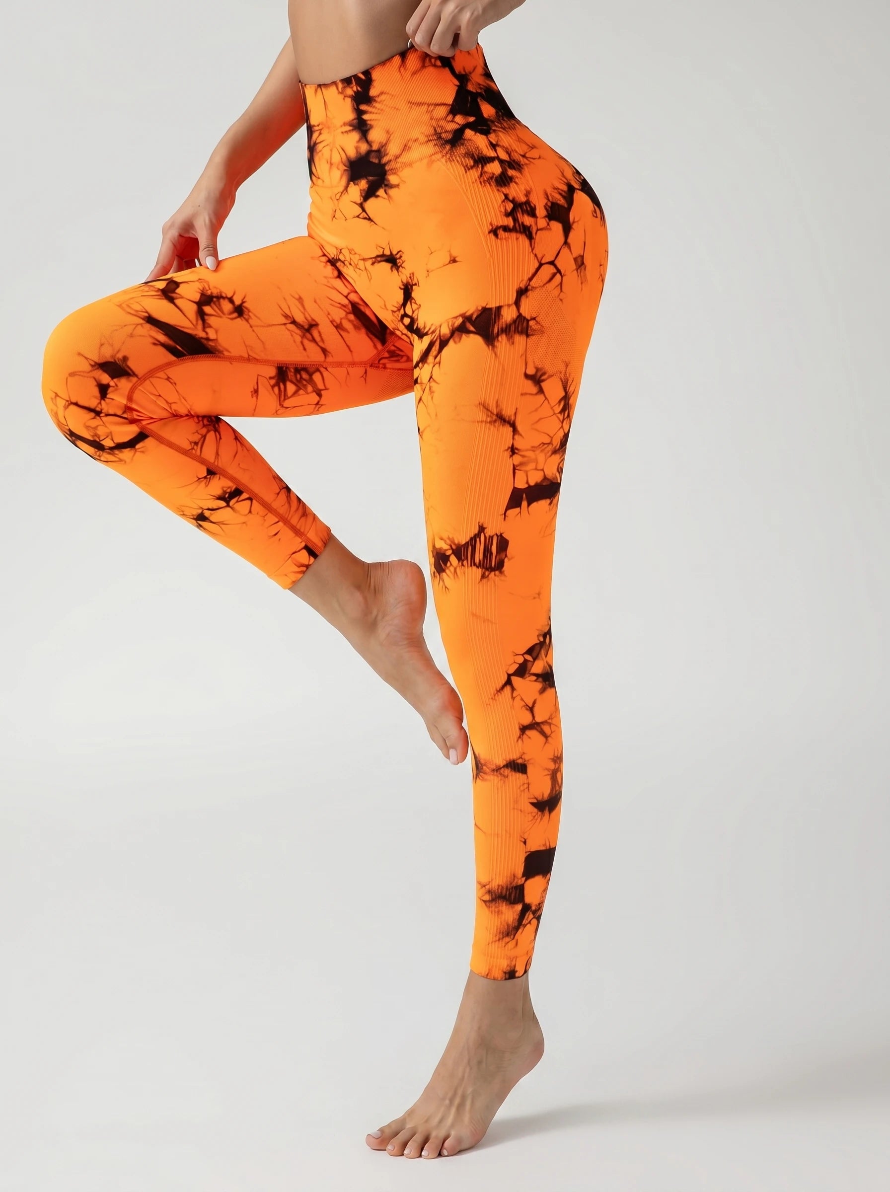 Bright Tie-Dye High-Waist Yoga Pants