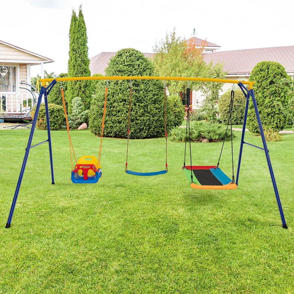 3-in-1 Kids Swing Set 660 LBS