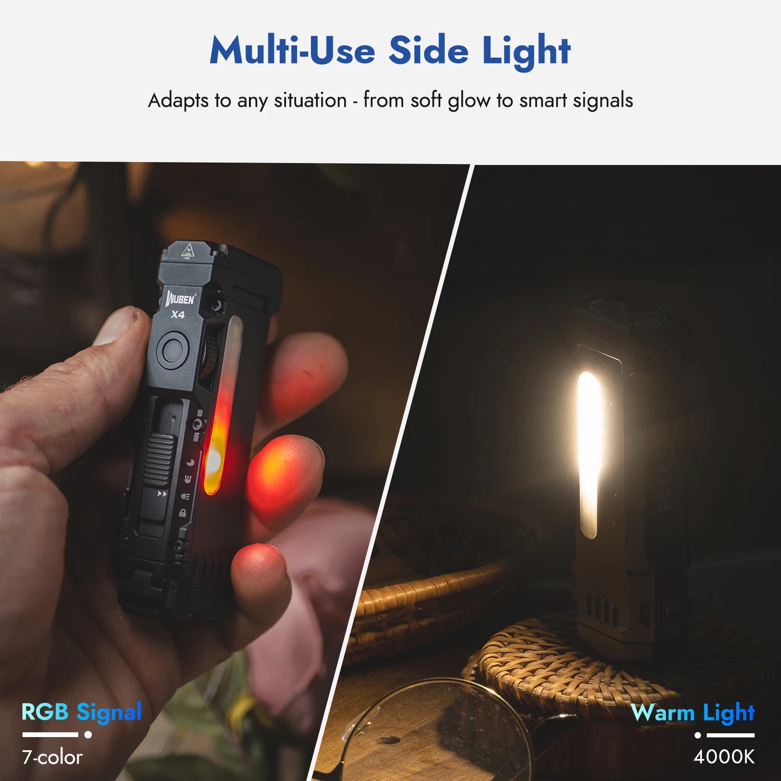 Flat Flashlight with RGB Light