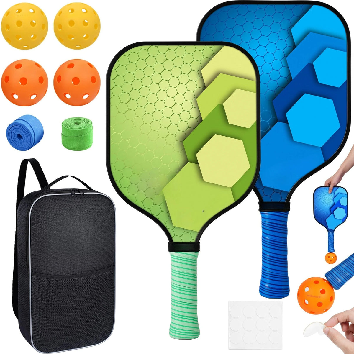 2 Pack 4 Pack USAPA Approved Fiberglass Pickleball Paddles