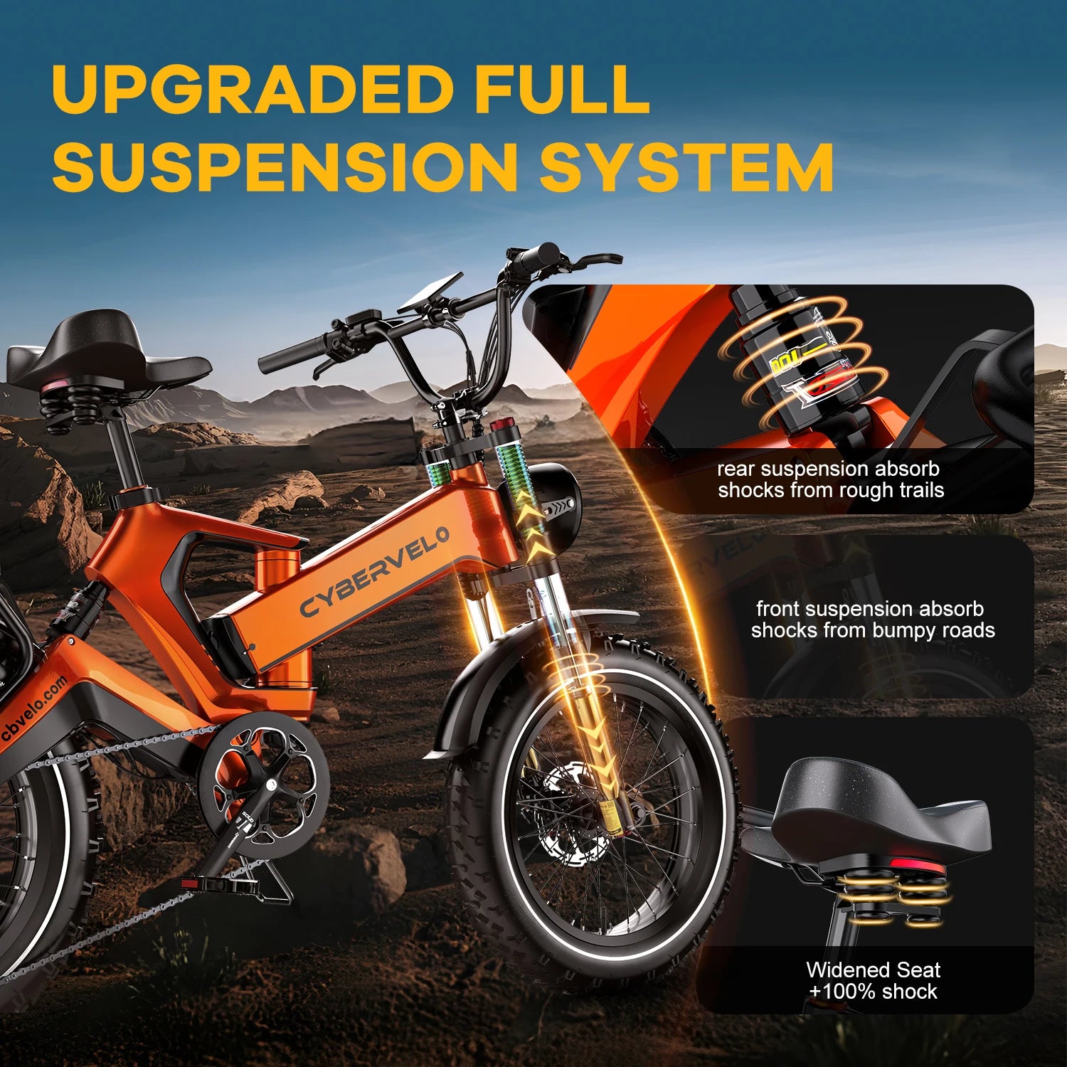 20” Fat Tire 2000W Peak Motor Luxury ebike