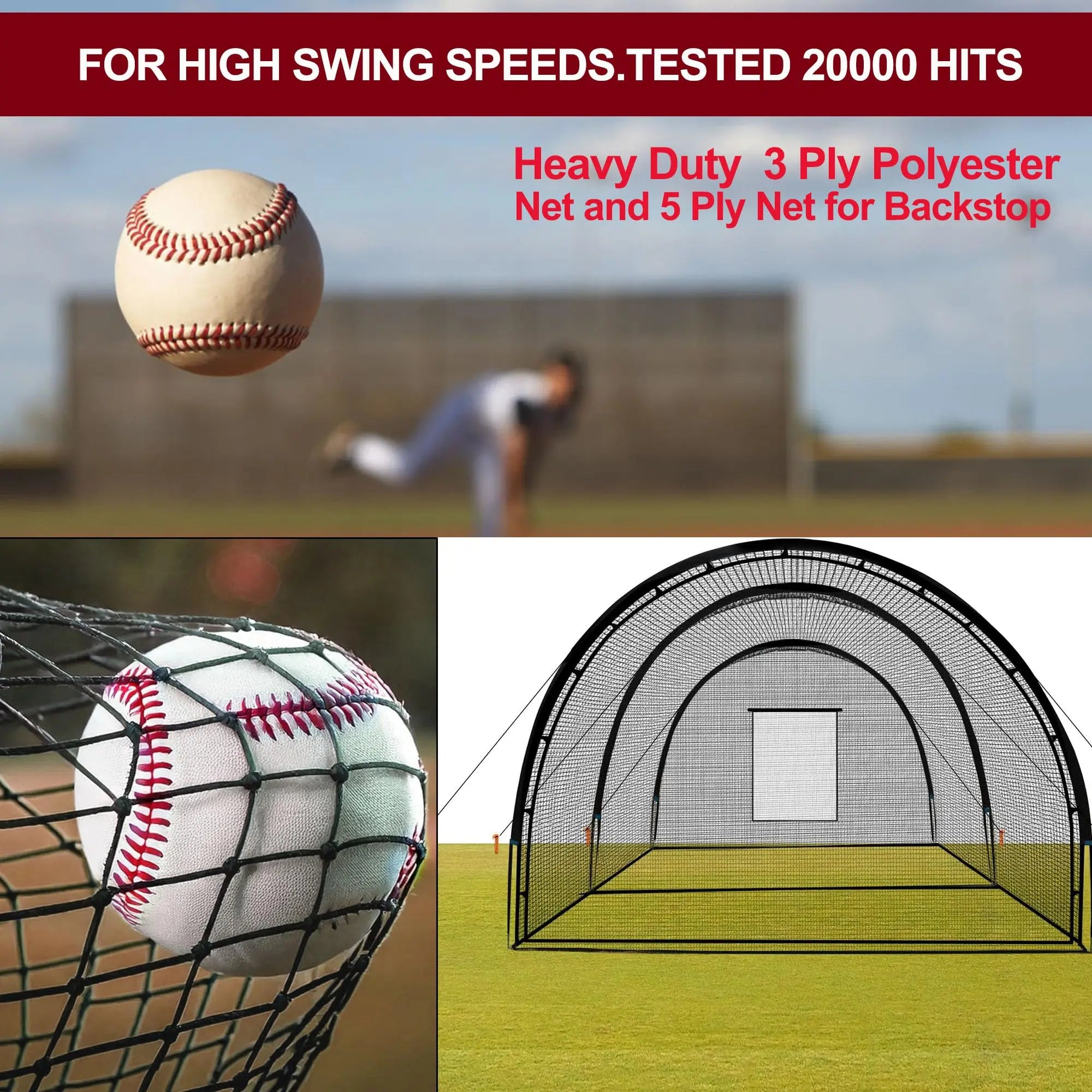 Baseball Batting Cage Pitching Machine Hole
