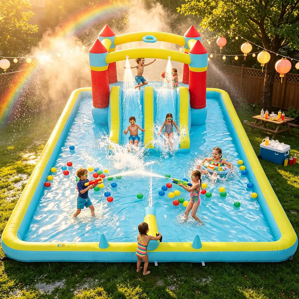 7-in-1 Blow up Water Slides for Backyard