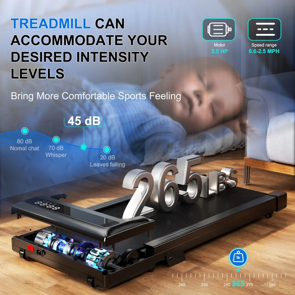 Foldable Treadmill 6% Incline 3.8mph Walking Pad