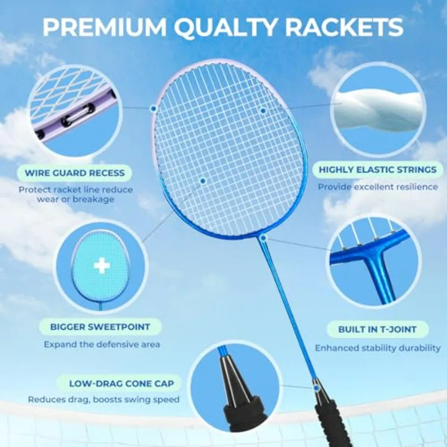 Badminton Rackets Set for Backyards