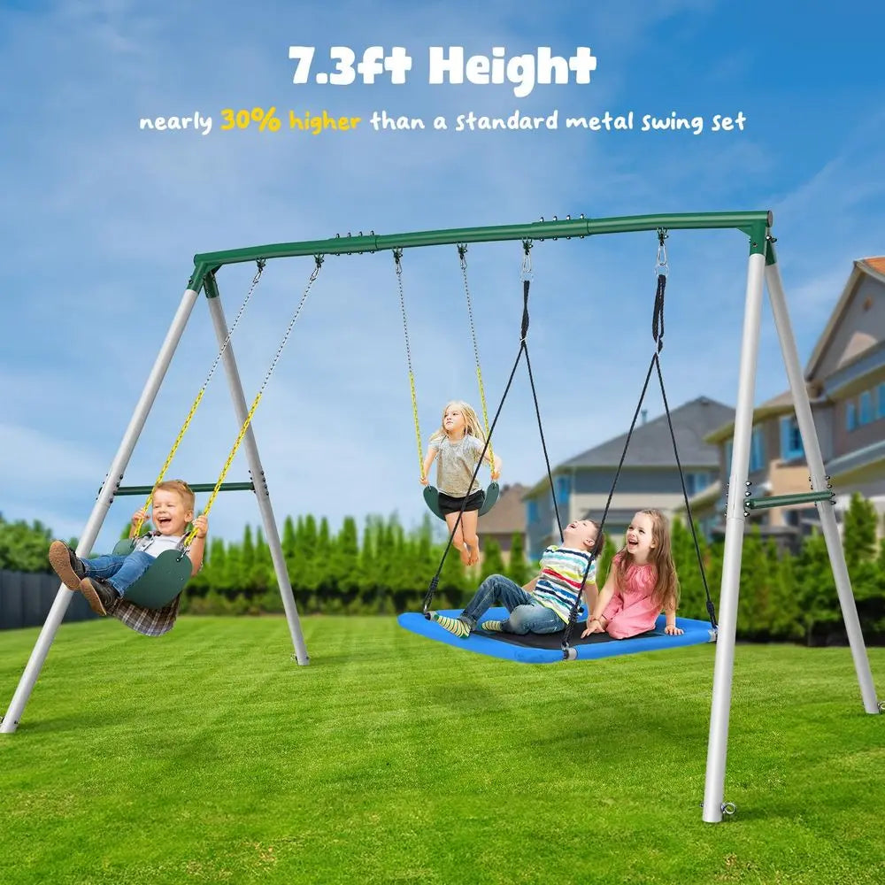 7.3ft Tall Heavy Duty Swing Set