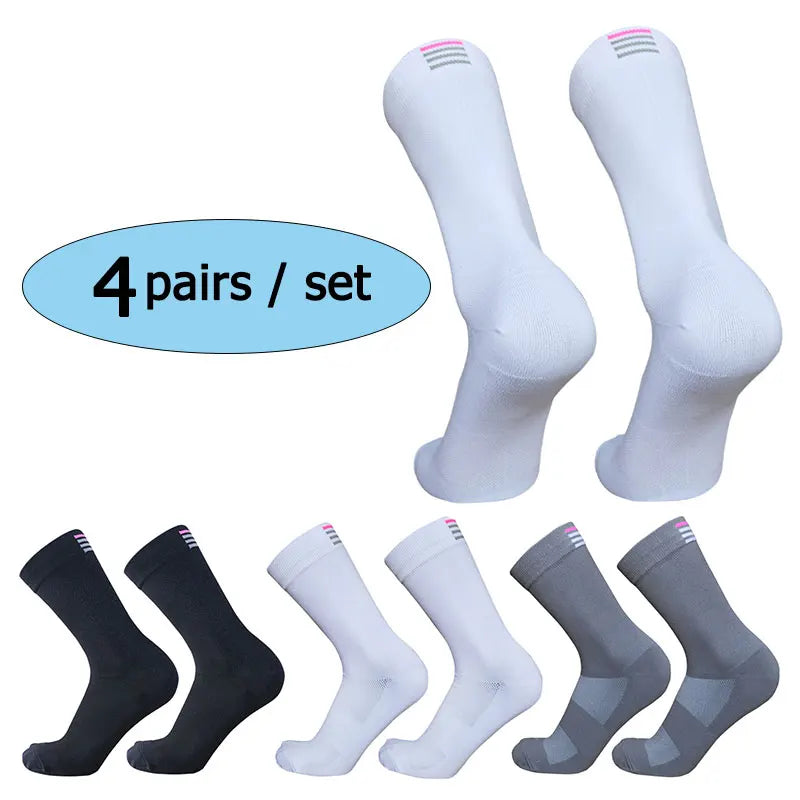 4 pairs  men women  mid length cycling socks