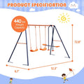 Metal Play Swing Set W/ 2 Seats
