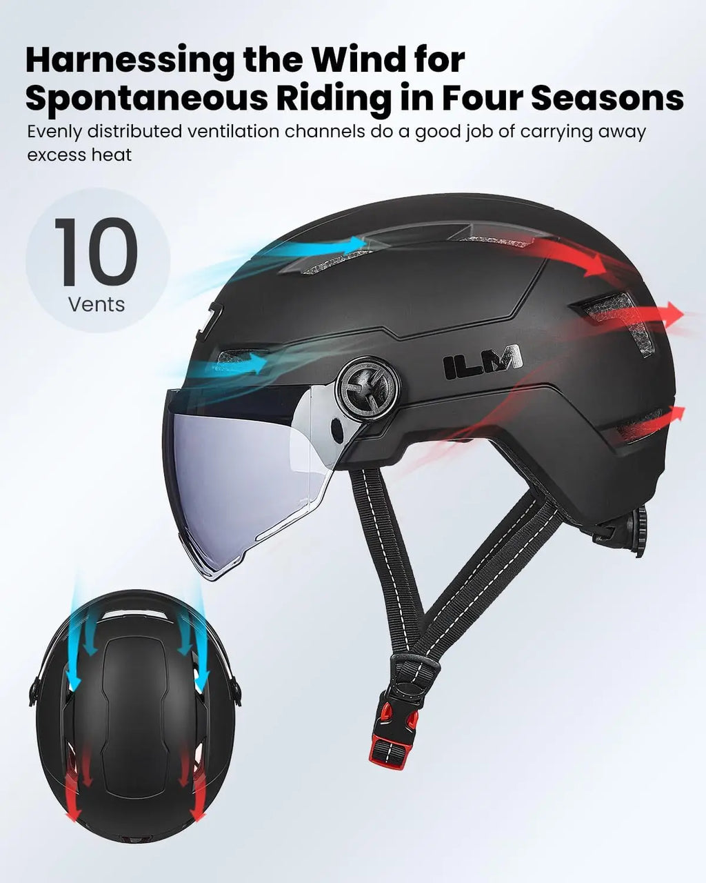 Adult Bike Helmet with USB Rechargeable LED