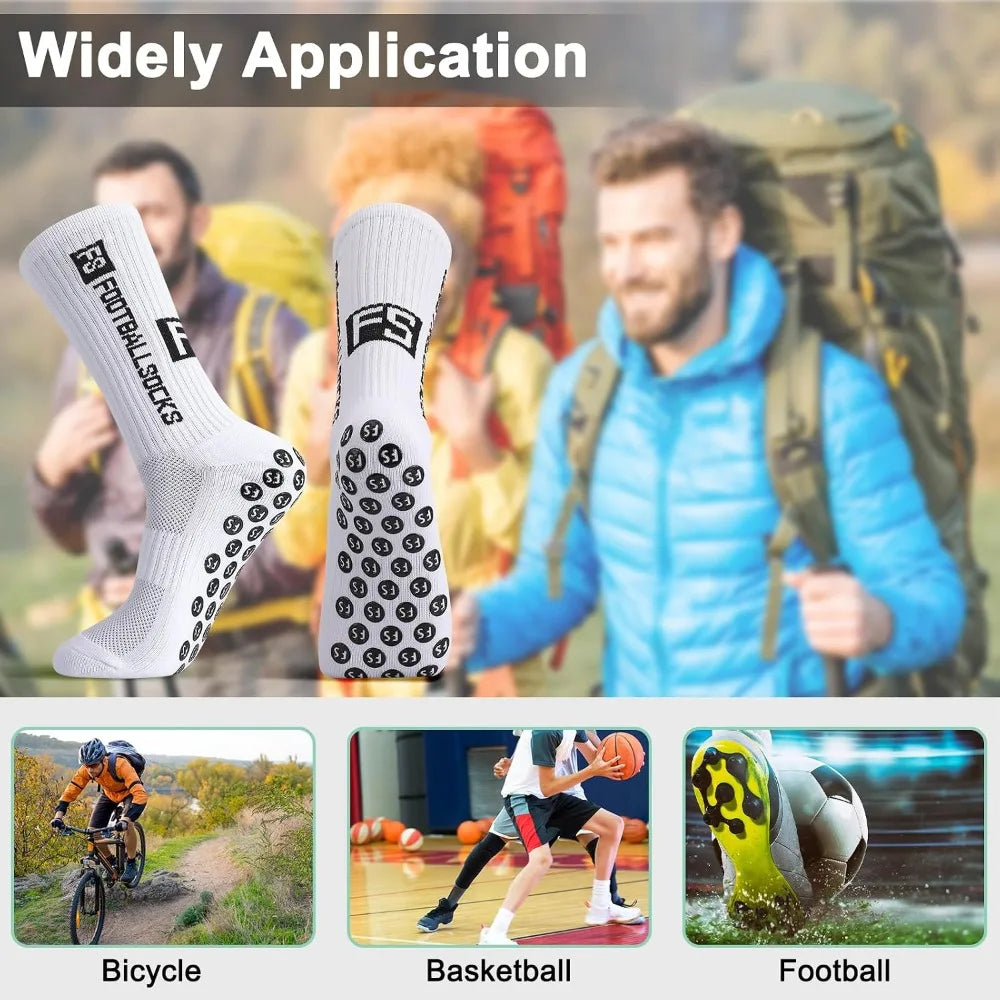 Men Non Slip Grip Athletic Socks