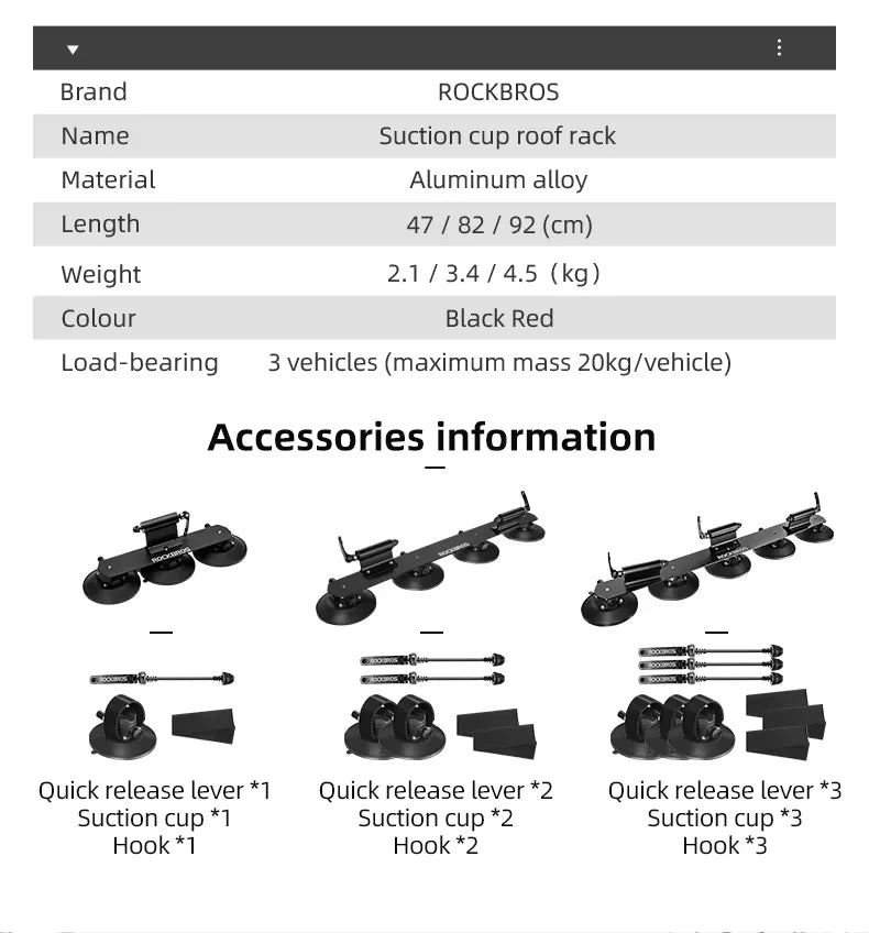 Bicycle Rack Suction Roof-Top