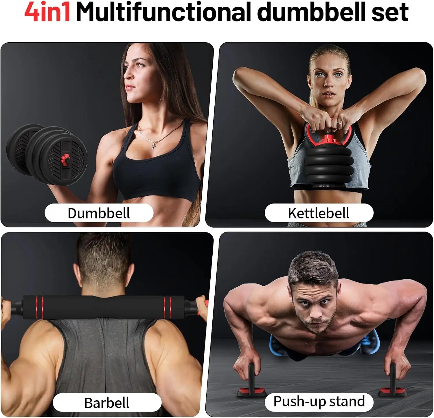 Adjustable Dumbbell Set, 20-80lbs Free Weights