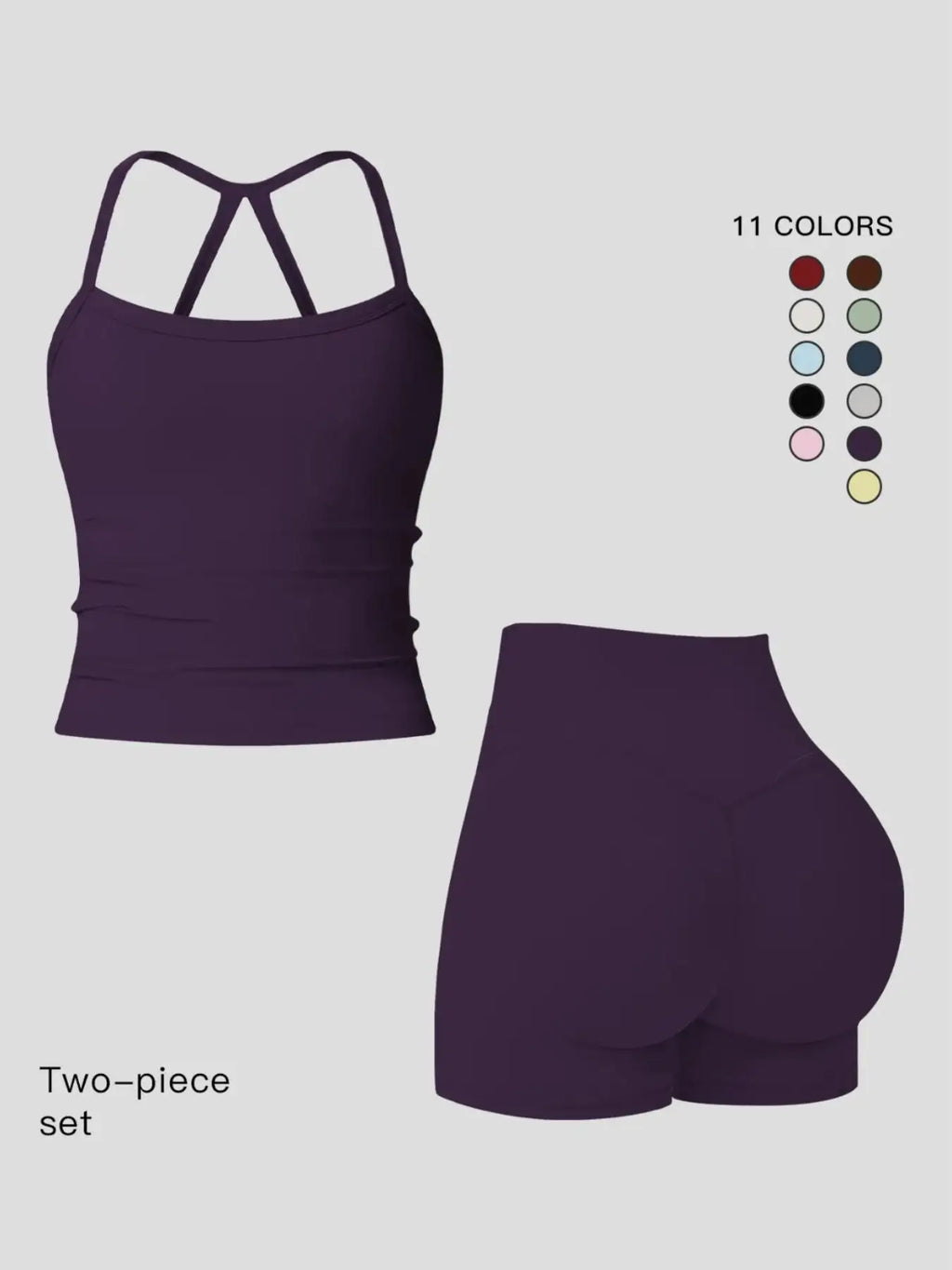 Tracksuit Backless Cami  High Waist Butt Lifting Shorts