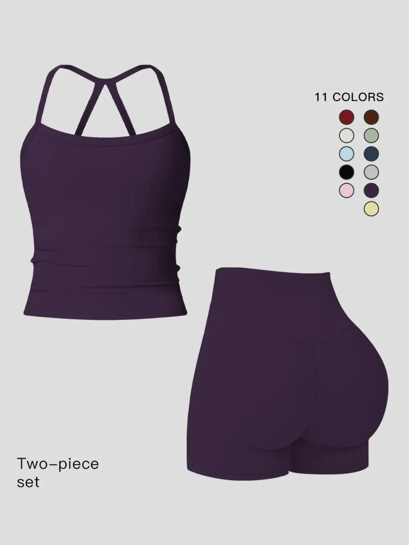 Tracksuit Backless Cami  High Waist Butt Lifting Shorts