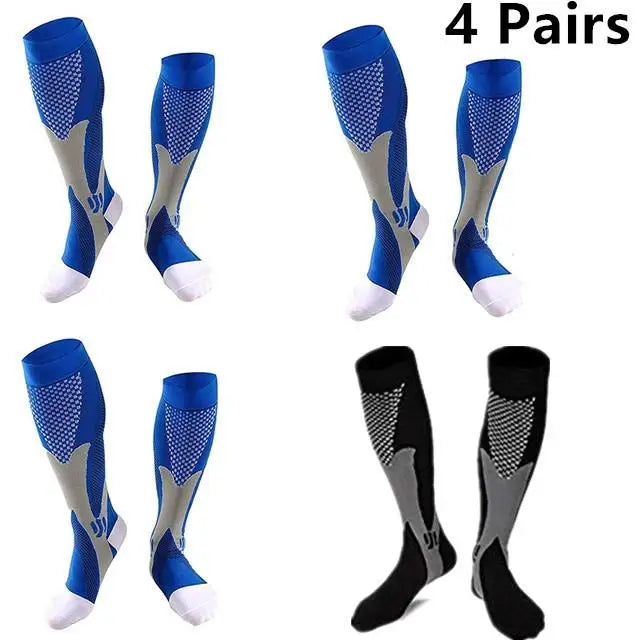 Pairs Men Compression Socks Football Soccer