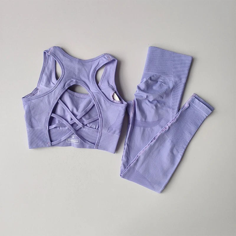 2PCS Sports Bra Women  Leggings Yoga Suit