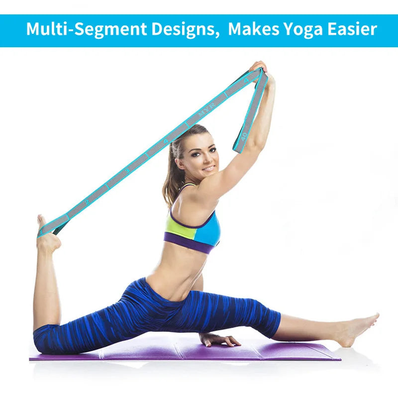 Elastic Yoga Stretching Strap with Loops