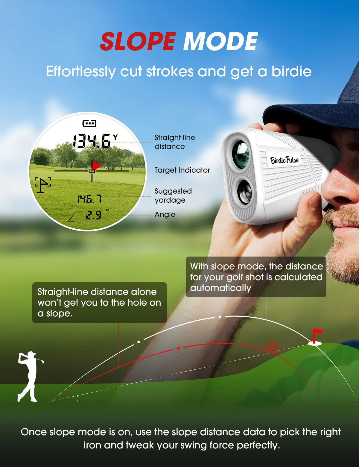 1300 Yards Range Finder Golf 6X Mag/slope