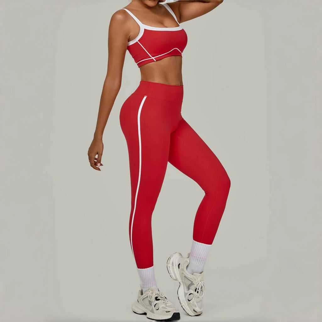 High Waist Peach Hip Leggings Set