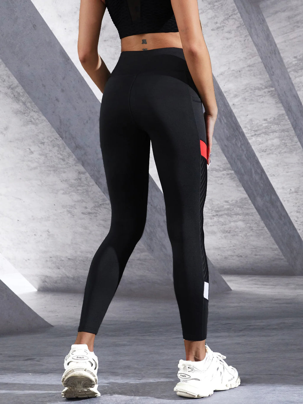 Colorblocked Mesh High Waist Yoga Pants