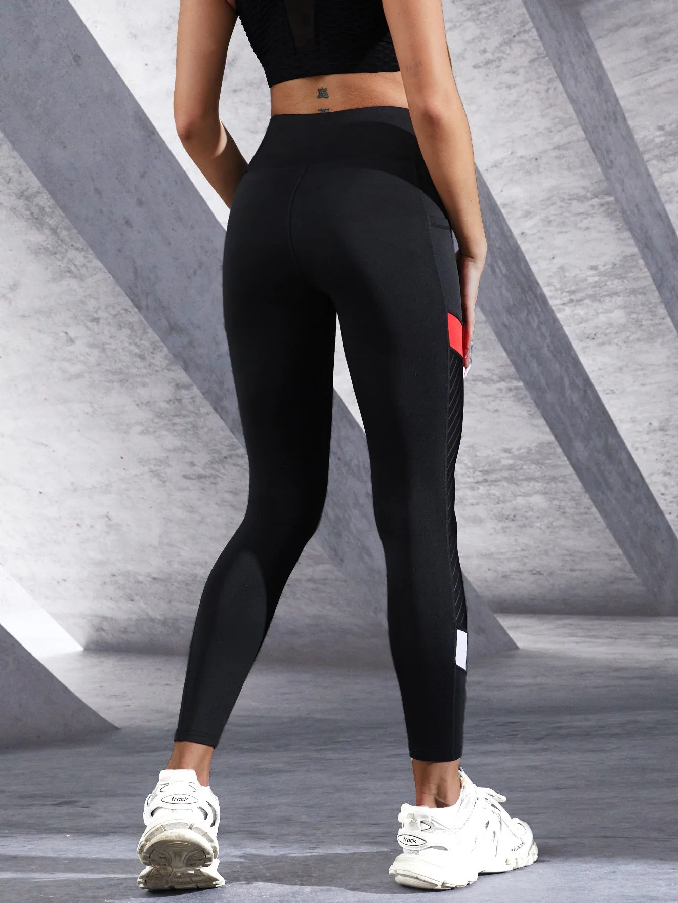 Colorblocked Mesh High Waist Yoga Pants