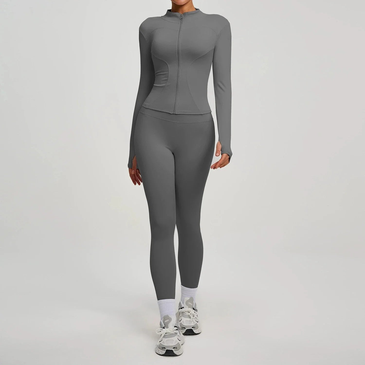2Pcs Jacket Yoga Sets Women
