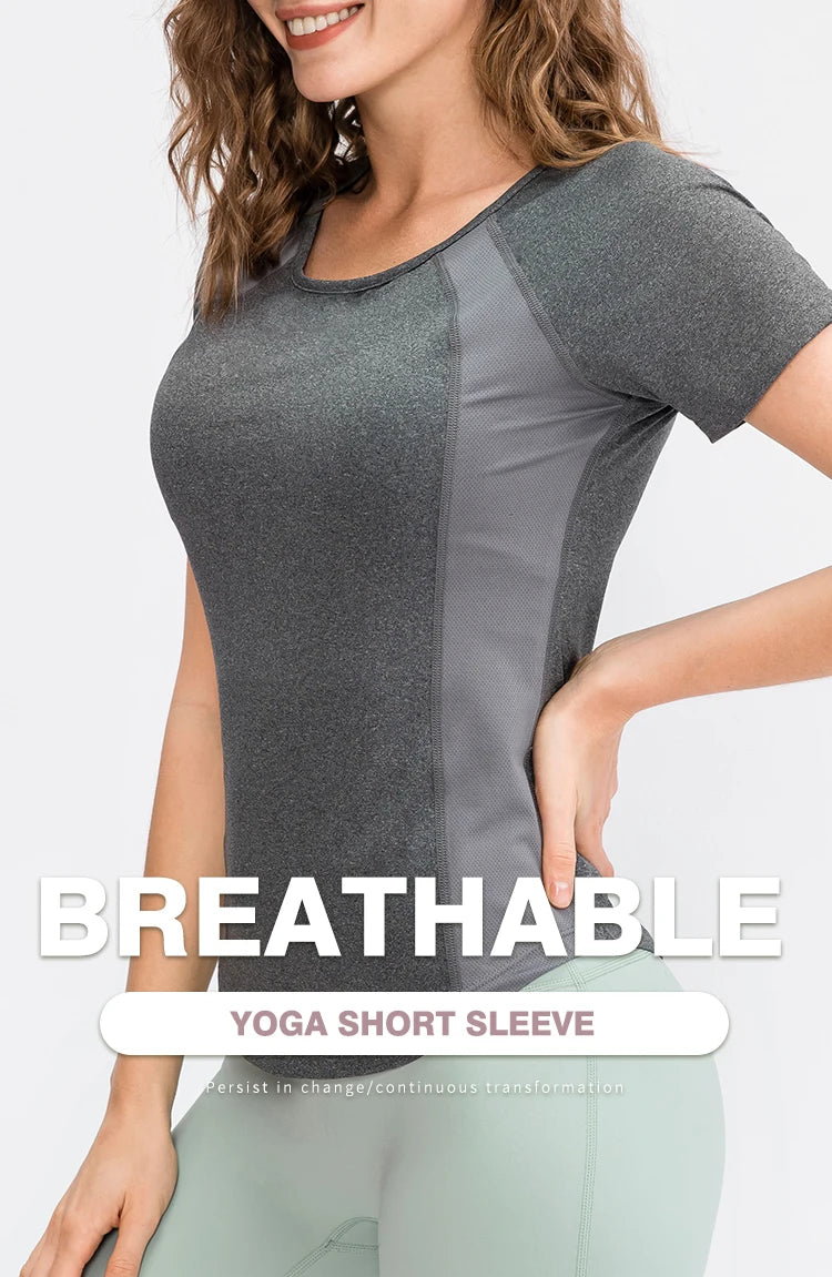 Women Yoga Top Short Sleeve